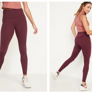 High-Waisted PowerPress Leggings For Women, Old Navy, Medium, Red